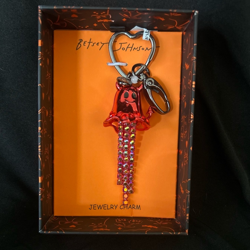 Betsey Johnson Red Devil Ghost Keychain/ Bag Charm